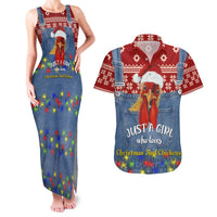 Just A Girl Who Loves Christmas And Chickens Christmas Couples Matching Tank Maxi Dress and Hawaiian Shirt Funny Xmas Holiday Patterns - Wonder Print Shop
