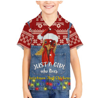 Just A Girl Who Loves Christmas And Chickens Christmas Family Matching Mermaid Dress and Hawaiian Shirt Funny Xmas Holiday Patterns - Wonder Print Shop