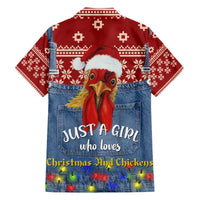 Just A Girl Who Loves Christmas And Chickens Christmas Family Matching Off The Shoulder Long Sleeve Dress and Hawaiian Shirt Funny Xmas Holiday Patterns - Wonder Print Shop