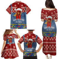 Just A Girl Who Loves Christmas And Chickens Christmas Family Matching Puletasi and Hawaiian Shirt Funny Xmas Holiday Patterns - Wonder Print Shop