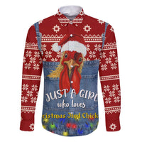 Just A Girl Who Loves Christmas And Chickens Christmas Family Matching Puletasi and Hawaiian Shirt Funny Xmas Holiday Patterns - Wonder Print Shop