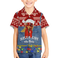 Just A Girl Who Loves Christmas And Chickens Christmas Family Matching Tank Maxi Dress and Hawaiian Shirt Funny Xmas Holiday Patterns - Wonder Print Shop