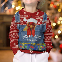 Just A Girl Who Loves Christmas And Chickens Christmas Kid Ugly Christmas Sweater Funny Xmas Holiday Patterns - Wonder Print Shop
