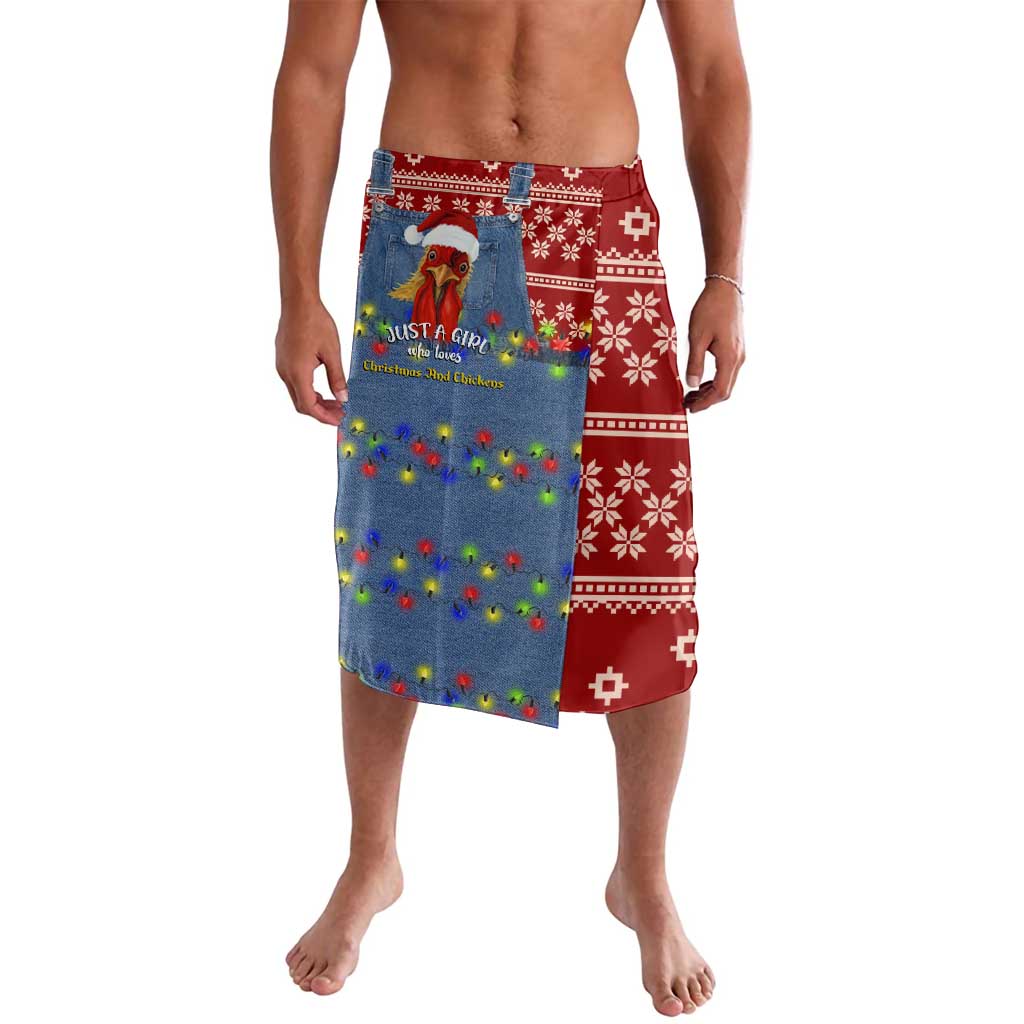 Just A Girl Who Loves Christmas And Chickens Christmas Lavalava Funny Xmas Holiday Patterns - Wonder Print Shop