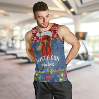 Just A Girl Who Loves Christmas And Chickens Christmas Men Tank Top Funny Xmas Holiday Patterns - Wonder Print Shop