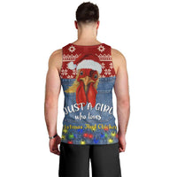 Just A Girl Who Loves Christmas And Chickens Christmas Men Tank Top Funny Xmas Holiday Patterns - Wonder Print Shop