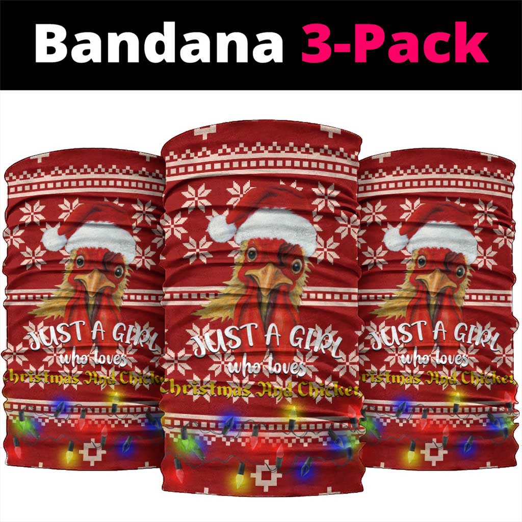 Just A Girl Who Loves Christmas And Chickens Christmas Neck Gaiter Funny Xmas Holiday Patterns - Wonder Print Shop