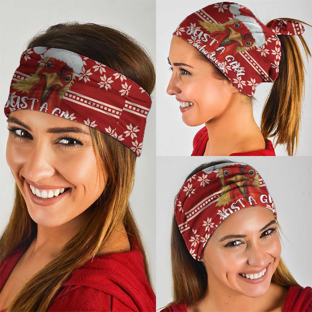Just A Girl Who Loves Christmas And Chickens Christmas Neck Gaiter Funny Xmas Holiday Patterns - Wonder Print Shop