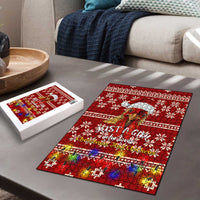 Just A Girl Who Loves Christmas And Chickens Christmas Puzzle Funny Xmas Holiday Patterns - Wonder Print Shop