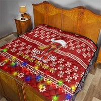 Just A Girl Who Loves Christmas And Chickens Christmas Quilt Funny Xmas Holiday Patterns - Wonder Print Shop