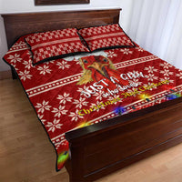 Just A Girl Who Loves Christmas And Chickens Christmas Quilt Bed Set Funny Xmas Holiday Patterns - Wonder Print Shop