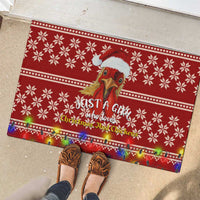 Just A Girl Who Loves Christmas And Chickens Christmas Rubber Doormat Funny Xmas Holiday Patterns - Wonder Print Shop