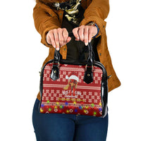 Just A Girl Who Loves Christmas And Chickens Christmas Shoulder Handbag Funny Xmas Holiday Patterns - Wonder Print Shop
