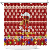 Just A Girl Who Loves Christmas And Chickens Christmas Shower Curtain Funny Xmas Holiday Patterns - Wonder Print Shop