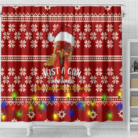Just A Girl Who Loves Christmas And Chickens Christmas Shower Curtain Funny Xmas Holiday Patterns - Wonder Print Shop