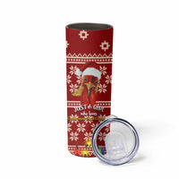 Just A Girl Who Loves Christmas And Chickens Christmas Skinny Tumbler Funny Xmas Holiday Patterns - Wonder Print Shop