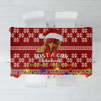 Just A Girl Who Loves Christmas And Chickens Christmas Tablecloth Funny Xmas Holiday Patterns - Wonder Print Shop