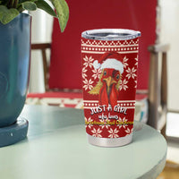 Just A Girl Who Loves Christmas And Chickens Christmas Tumbler Cup Funny Xmas Holiday Patterns - Wonder Print Shop