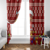 Just A Girl Who Loves Christmas And Chickens Christmas Window Curtain Funny Xmas Holiday Patterns - Wonder Print Shop