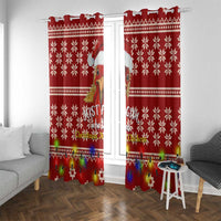 Just A Girl Who Loves Christmas And Chickens Christmas Window Curtain Funny Xmas Holiday Patterns - Wonder Print Shop