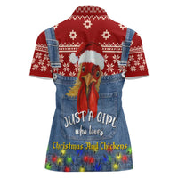 Just A Girl Who Loves Christmas And Chickens Christmas Women Polo Shirt Funny Xmas Holiday Patterns - Wonder Print Shop