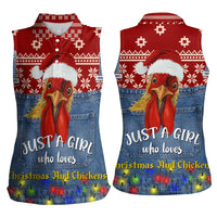 Just A Girl Who Loves Christmas And Chickens Christmas Women Sleeveless Polo Shirt Funny Xmas Holiday Patterns - Wonder Print Shop