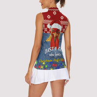 Just A Girl Who Loves Christmas And Chickens Christmas Women Sleeveless Polo Shirt Funny Xmas Holiday Patterns - Wonder Print Shop