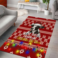 Just A Girl Who Loves Christmas And Cows Christmas Area Rug Funny Xmas Holiday Patterns - Wonder Print Shop