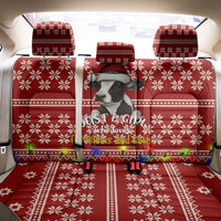 Just A Girl Who Loves Christmas And Cows Christmas Back Car Seat Cover Funny Xmas Holiday Patterns - Wonder Print Shop