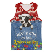 Just A Girl Who Loves Christmas And Cows Christmas Basketball Jersey Funny Xmas Holiday Patterns - Wonder Print Shop
