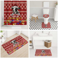 Just A Girl Who Loves Christmas And Cows Christmas Bathroom Set Funny Xmas Holiday Patterns - Wonder Print Shop