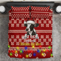 Just A Girl Who Loves Christmas And Cows Christmas Bedding Set Funny Xmas Holiday Patterns - Wonder Print Shop