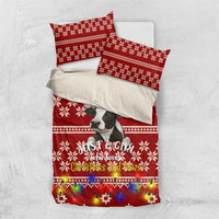 Just A Girl Who Loves Christmas And Cows Christmas Bedding Set Funny Xmas Holiday Patterns - Wonder Print Shop
