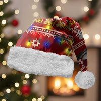 Just A Girl Who Loves Christmas And Cows Christmas Santa Hat Funny Xmas Holiday Patterns - Wonder Print Shop