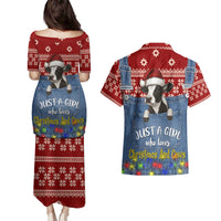 Just A Girl Who Loves Christmas And Cows Christmas Couples Matching Puletasi and Hawaiian Shirt Funny Xmas Holiday Patterns - Wonder Print Shop