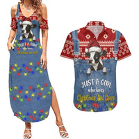 Just A Girl Who Loves Christmas And Cows Christmas Couples Matching Summer Maxi Dress and Hawaiian Shirt Funny Xmas Holiday Patterns - Wonder Print Shop