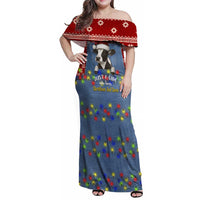 Just A Girl Who Loves Christmas And Cows Christmas Family Matching Off Shoulder Maxi Dress and Hawaiian Shirt Funny Xmas Holiday Patterns - Wonder Print Shop
