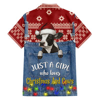Just A Girl Who Loves Christmas And Cows Christmas Family Matching Off Shoulder Short Dress and Hawaiian Shirt Funny Xmas Holiday Patterns - Wonder Print Shop