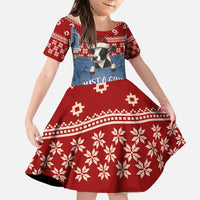 Just A Girl Who Loves Christmas And Cows Christmas Family Matching Puletasi and Hawaiian Shirt Funny Xmas Holiday Patterns - Wonder Print Shop