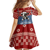 Just A Girl Who Loves Christmas And Cows Christmas Family Matching Puletasi and Hawaiian Shirt Funny Xmas Holiday Patterns - Wonder Print Shop