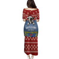 Just A Girl Who Loves Christmas And Cows Christmas Family Matching Puletasi and Hawaiian Shirt Funny Xmas Holiday Patterns - Wonder Print Shop
