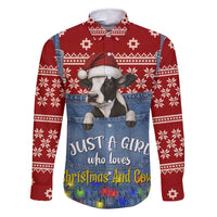 Just A Girl Who Loves Christmas And Cows Christmas Family Matching Summer Maxi Dress and Hawaiian Shirt Funny Xmas Holiday Patterns - Wonder Print Shop