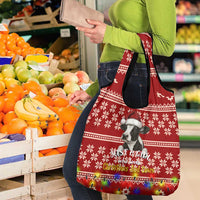 Just A Girl Who Loves Christmas And Cows Christmas Grocery Bag Funny Xmas Holiday Patterns - Wonder Print Shop