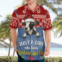 Just A Girl Who Loves Christmas And Cows Christmas Hawaiian Shirt Funny Xmas Holiday Patterns - Wonder Print Shop