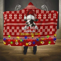 Just A Girl Who Loves Christmas And Cows Christmas Hooded Blanket Funny Xmas Holiday Patterns - Wonder Print Shop