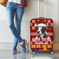 Just A Girl Who Loves Christmas And Cows Christmas Luggage Cover Funny Xmas Holiday Patterns - Wonder Print Shop