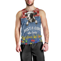 Just A Girl Who Loves Christmas And Cows Christmas Men Tank Top Funny Xmas Holiday Patterns - Wonder Print Shop