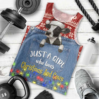 Just A Girl Who Loves Christmas And Cows Christmas Men Tank Top Funny Xmas Holiday Patterns - Wonder Print Shop