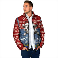 Just A Girl Who Loves Christmas And Cows Christmas Padded Jacket Funny Xmas Holiday Patterns - Wonder Print Shop