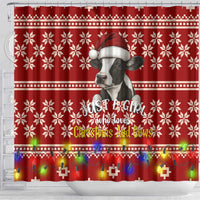 Just A Girl Who Loves Christmas And Cows Christmas Shower Curtain Funny Xmas Holiday Patterns - Wonder Print Shop